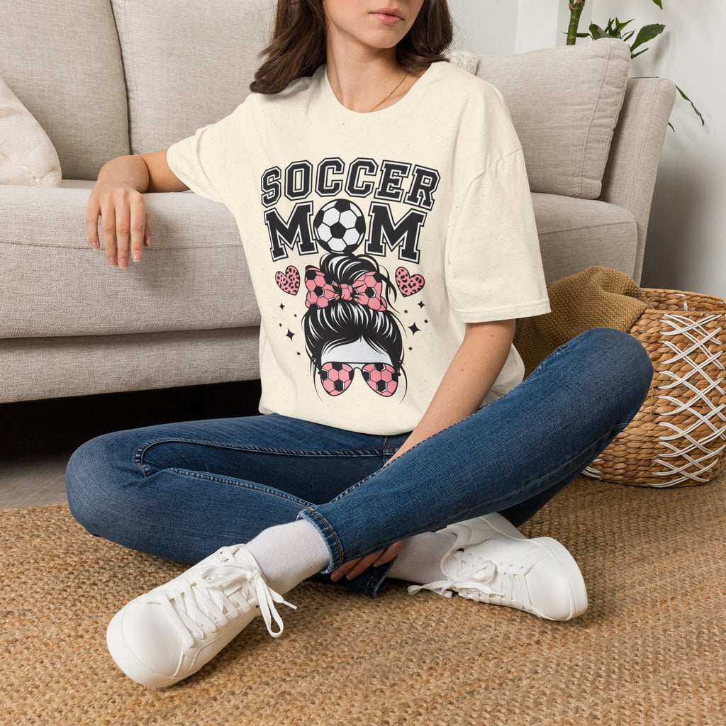 Soccer Mom Hair in Bun - Softstyle T-Shirt