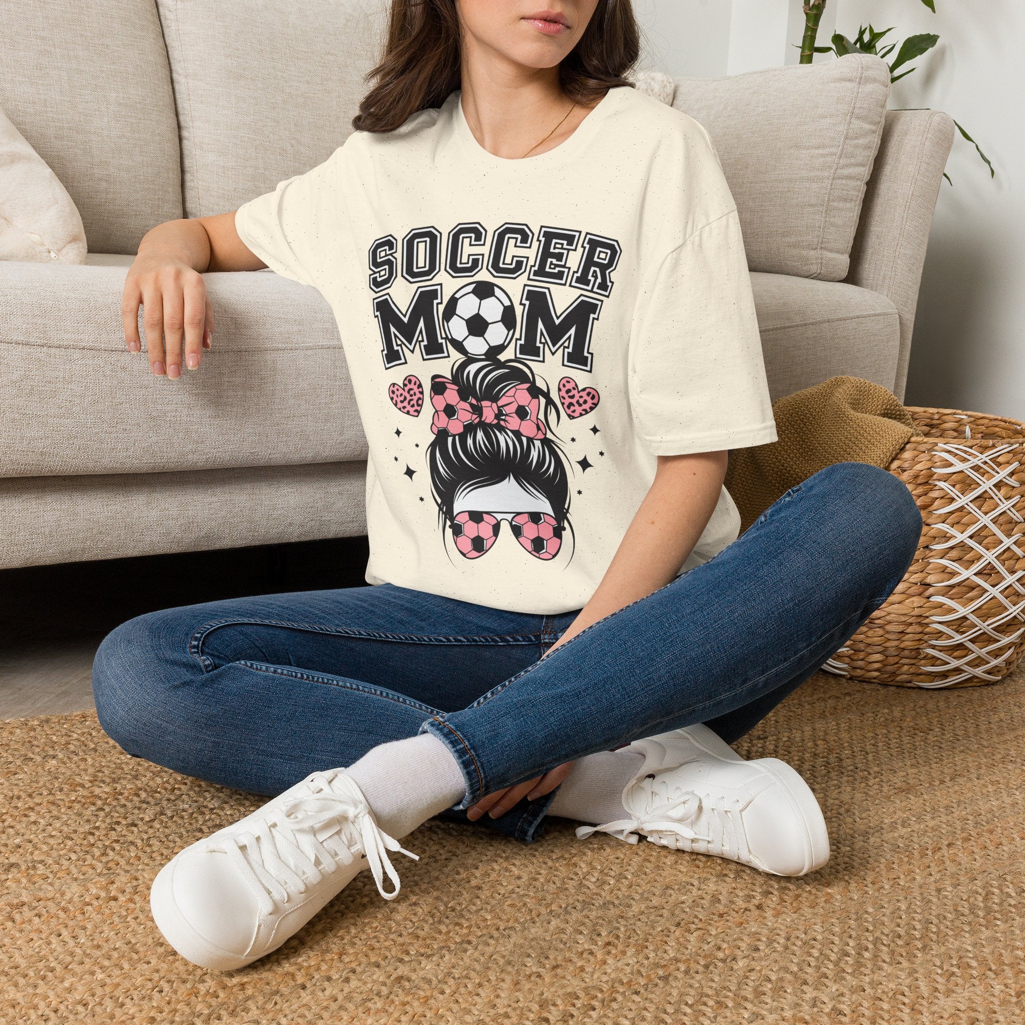 Soccer Mom Hair in Bun - Softstyle T-Shirt