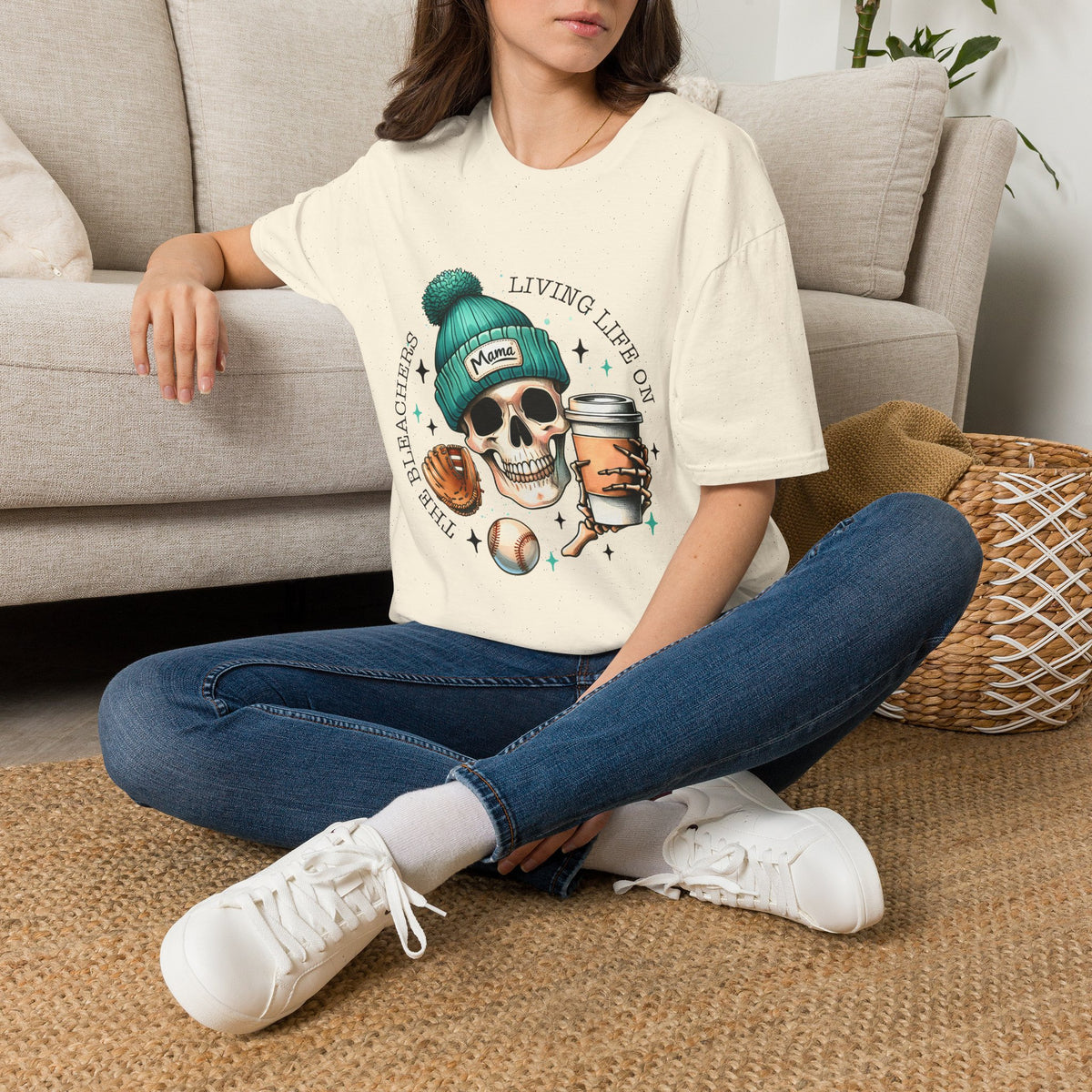 Skull Coffee Baseball Tee - "Living Life On The"