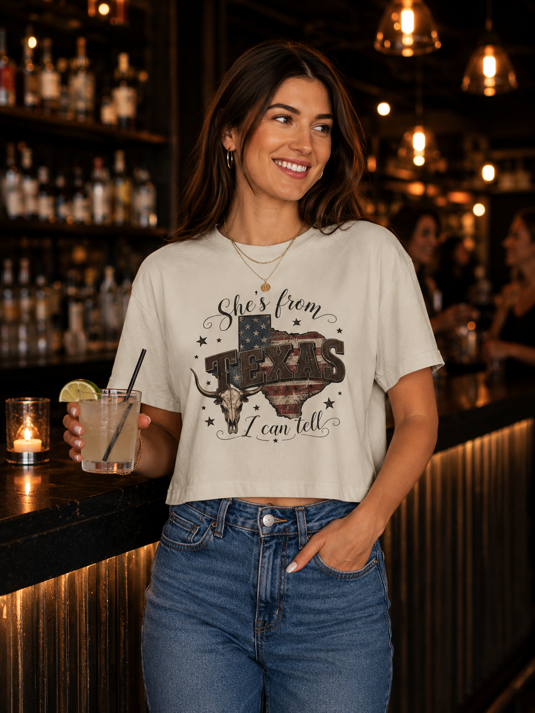 Shes From Texas - Women's Crop Tee
