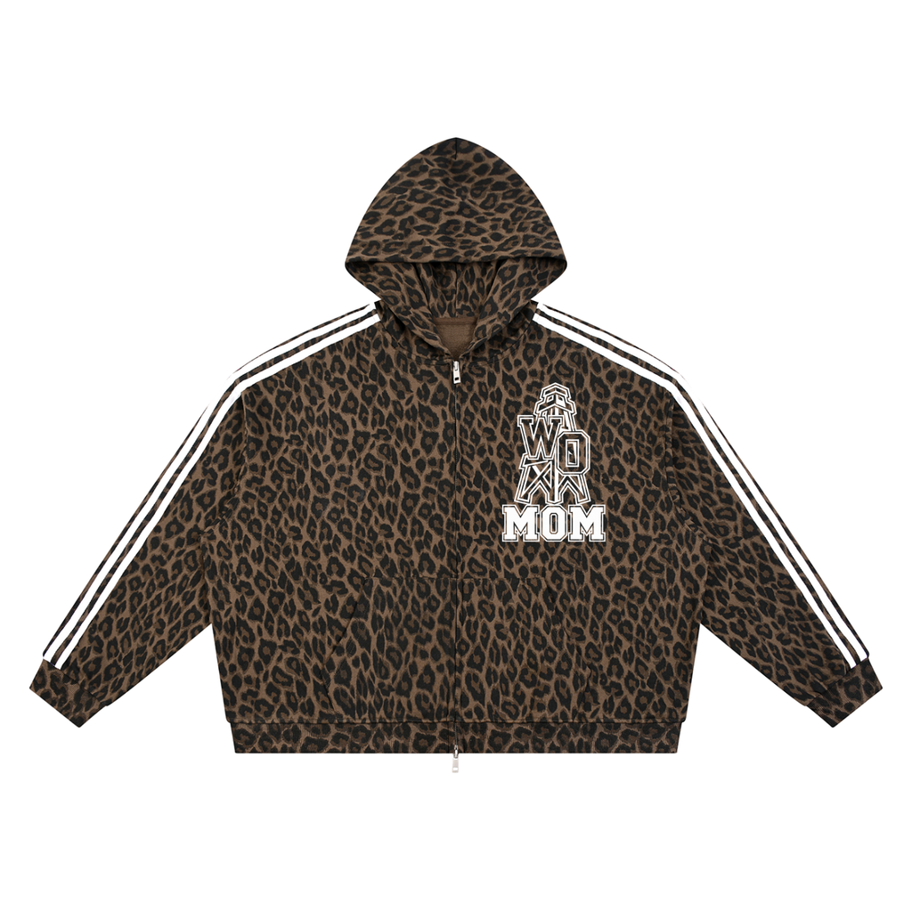 Unisex Leopard Full Zip Hoodie