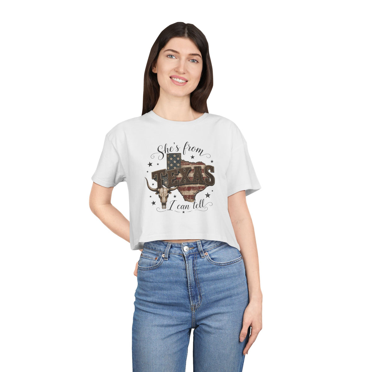 She’s from Texas - Vintage Crop Tee