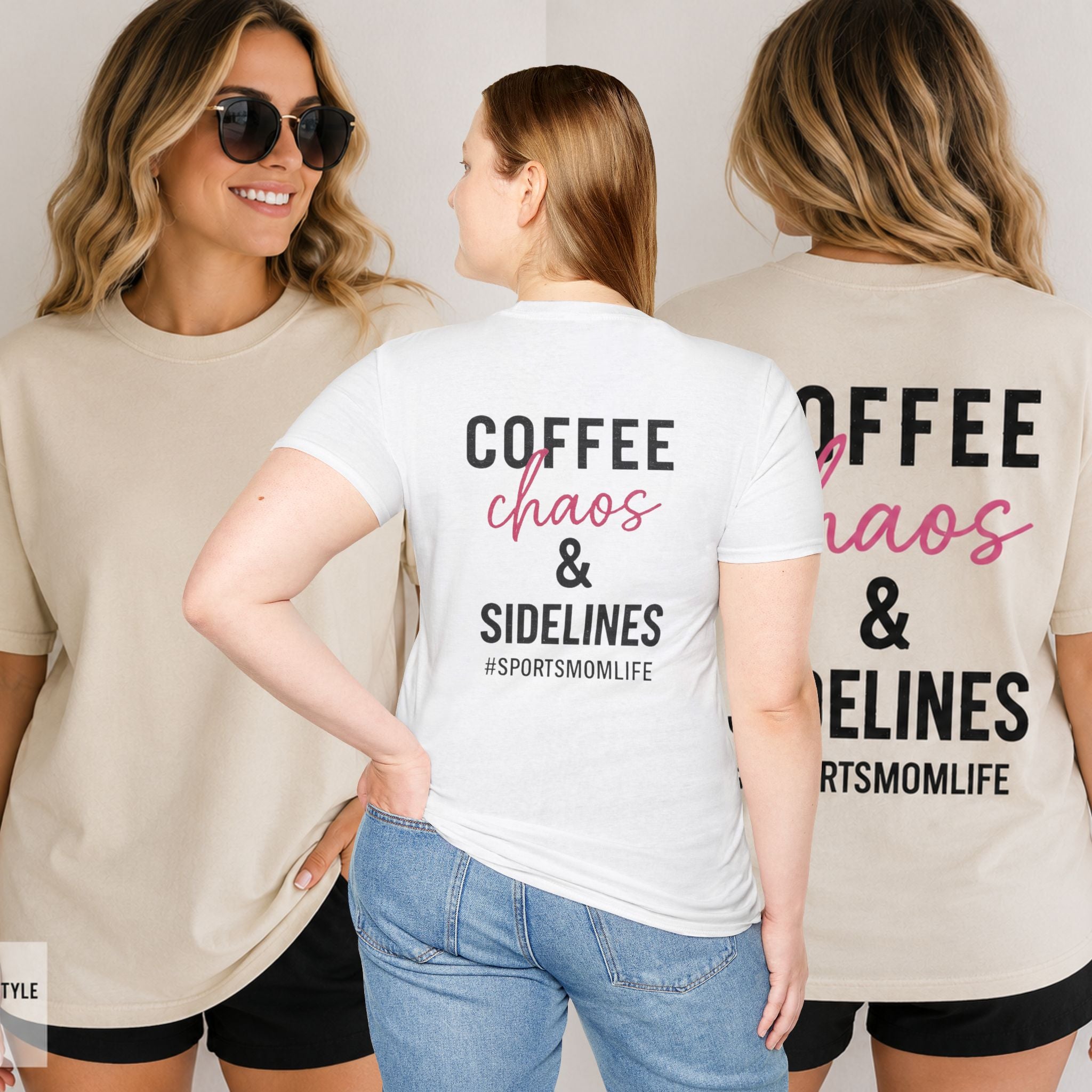Coffee, Chaos & Sidelines - Softstyle T-Shirt