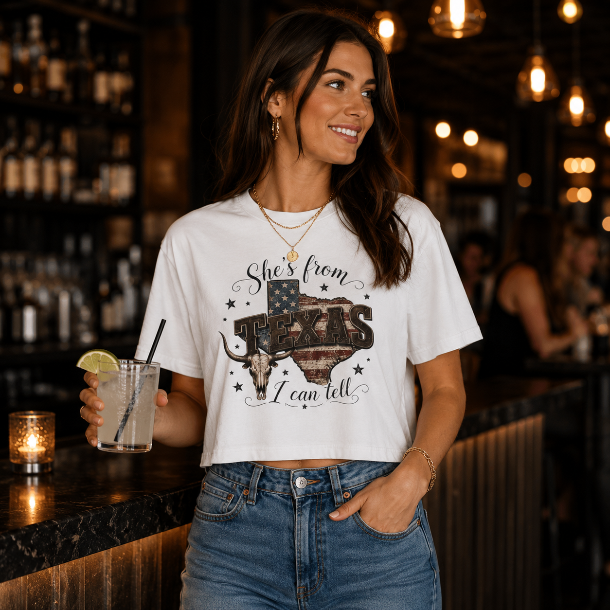 Shes From Texas - Women's Crop Tee