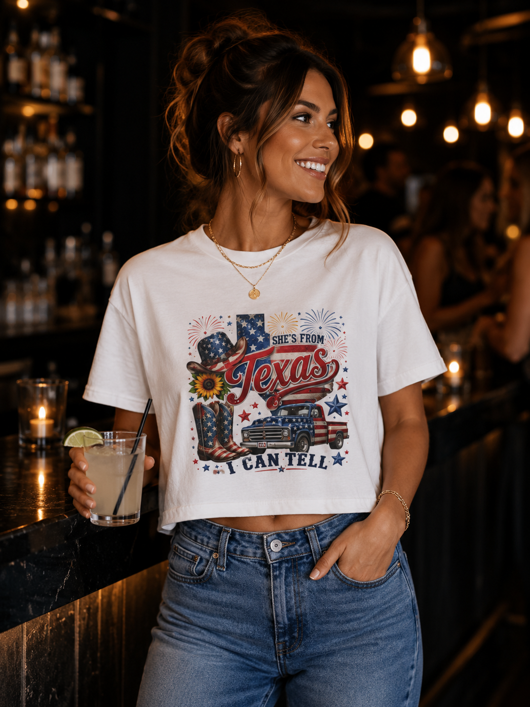 Shes From Texas - Women's Crop Tee