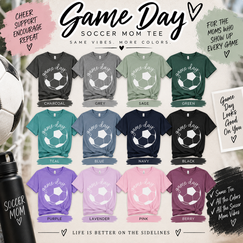 Game Day soccer ball script Comfort Colors tee
