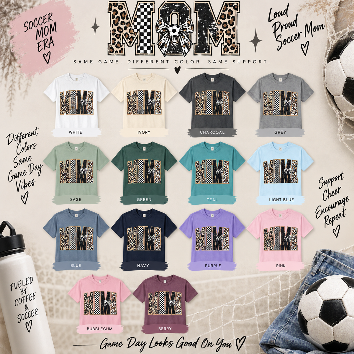 Leopard and checkered patchwork MAMA Comfort Colors tee