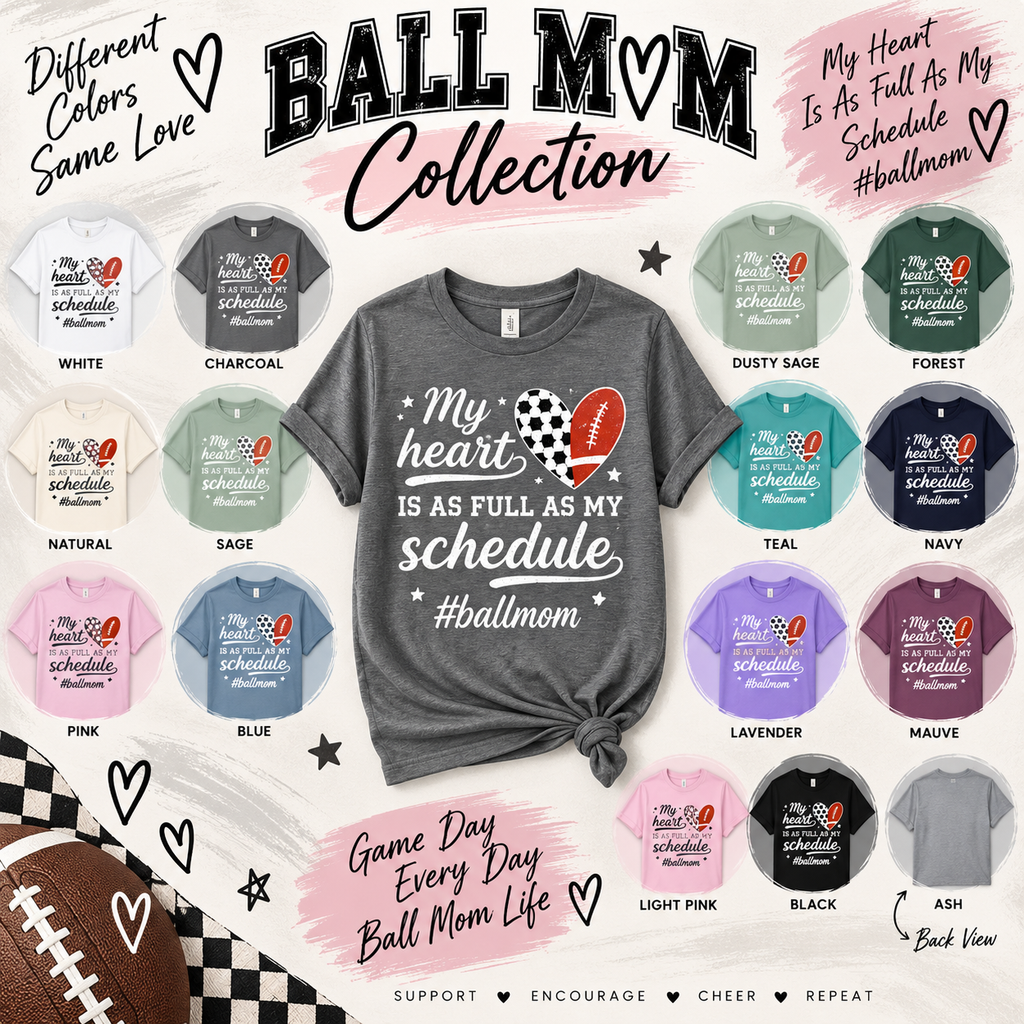 My Heart Is as Full as My Schedule ball mom tee