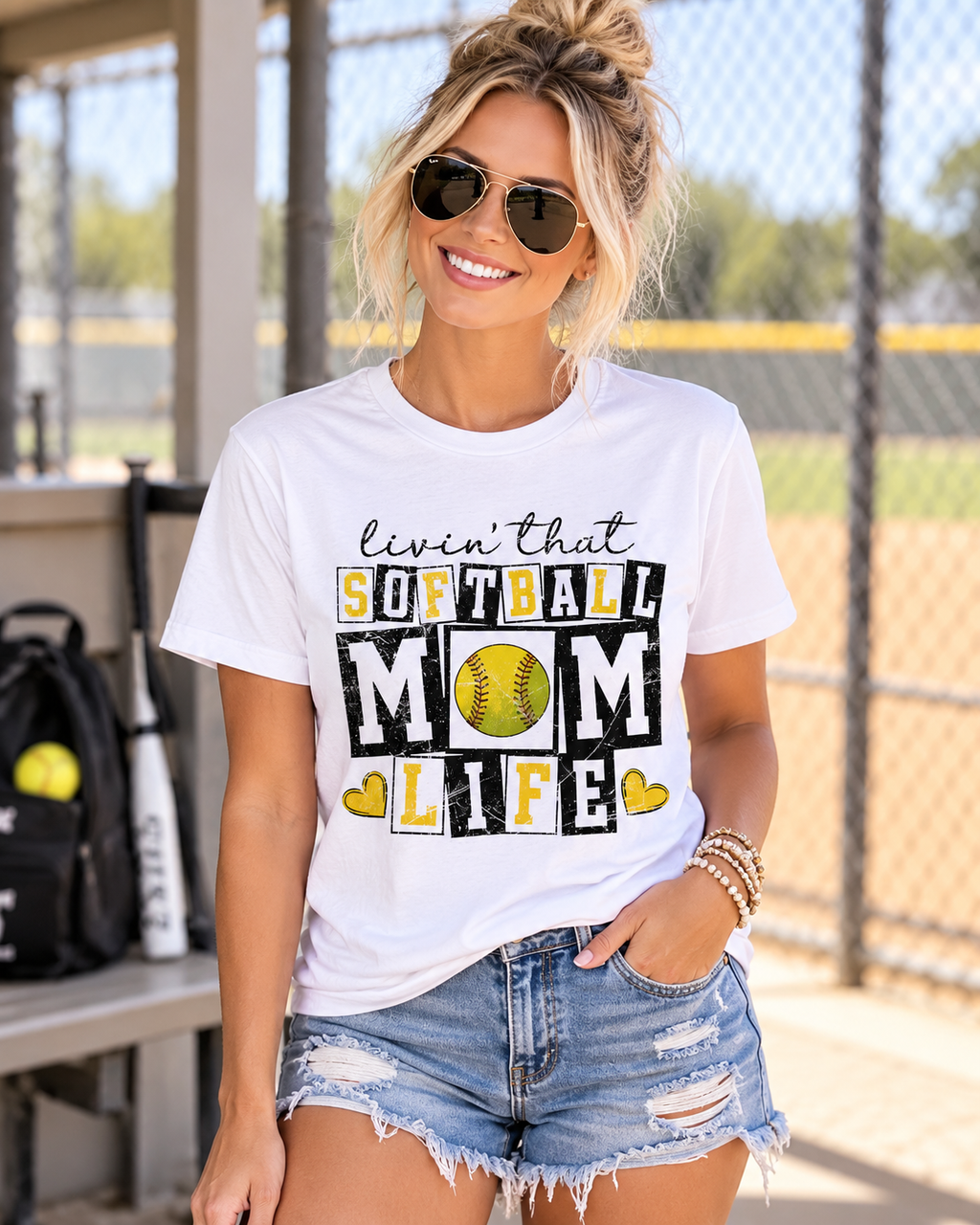 Softball Mom Life - Softstyle T-Shirt