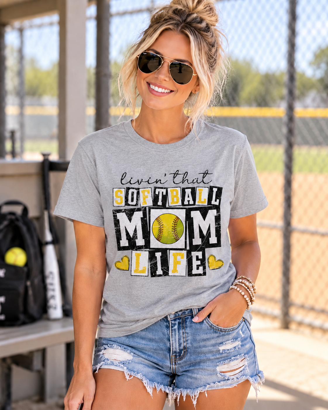 Softball Mom Life - Softstyle T-Shirt