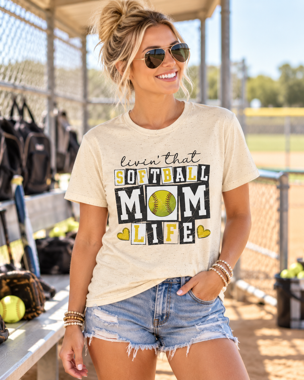 Softball Mom Life - Softstyle T-Shirt