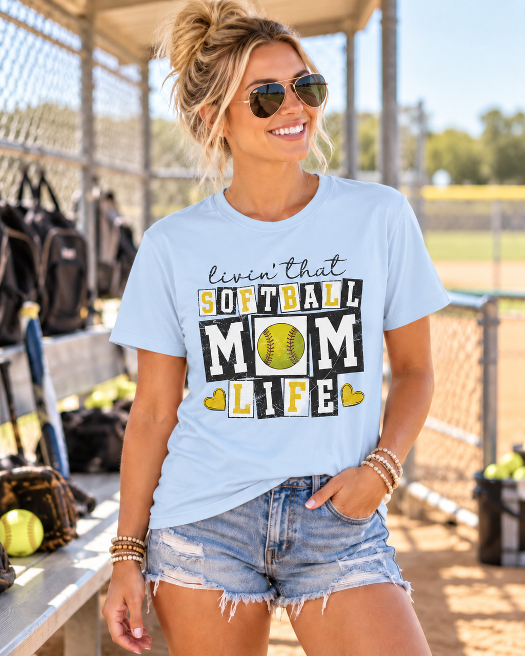 Softball Mom Life - Softstyle T-Shirt