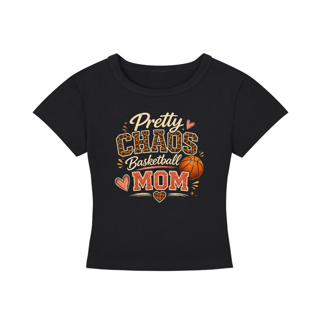 Pretty Chaos Basketball Mom Crop Top